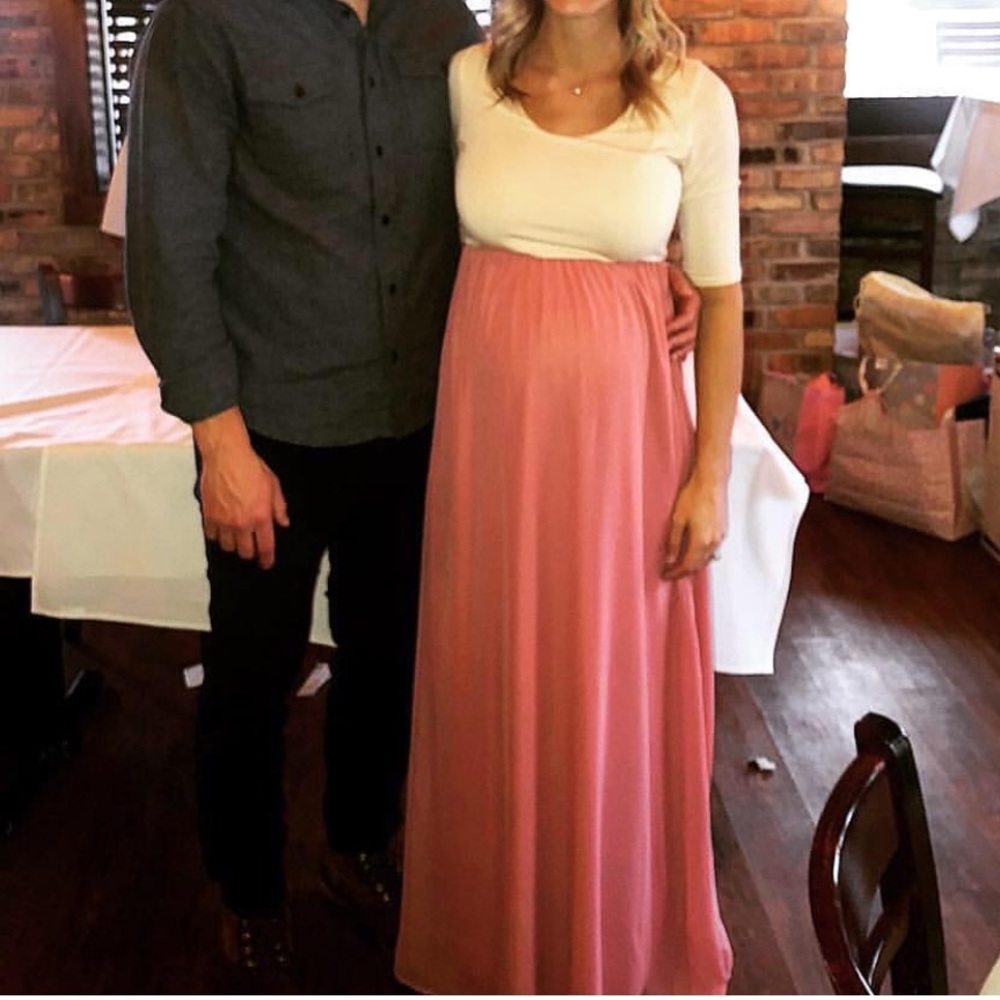 Pinkblush pink/creme maternity maxi dress